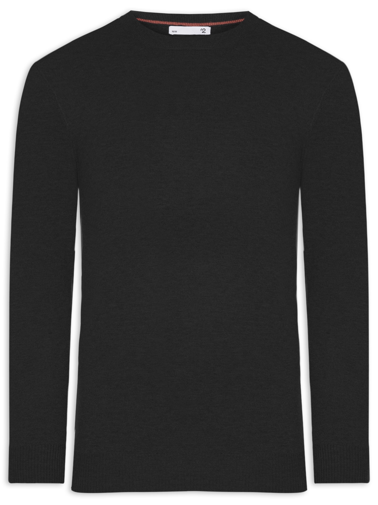 Suéter Masculino Mescla Gola Redonda Preto '2 Essential