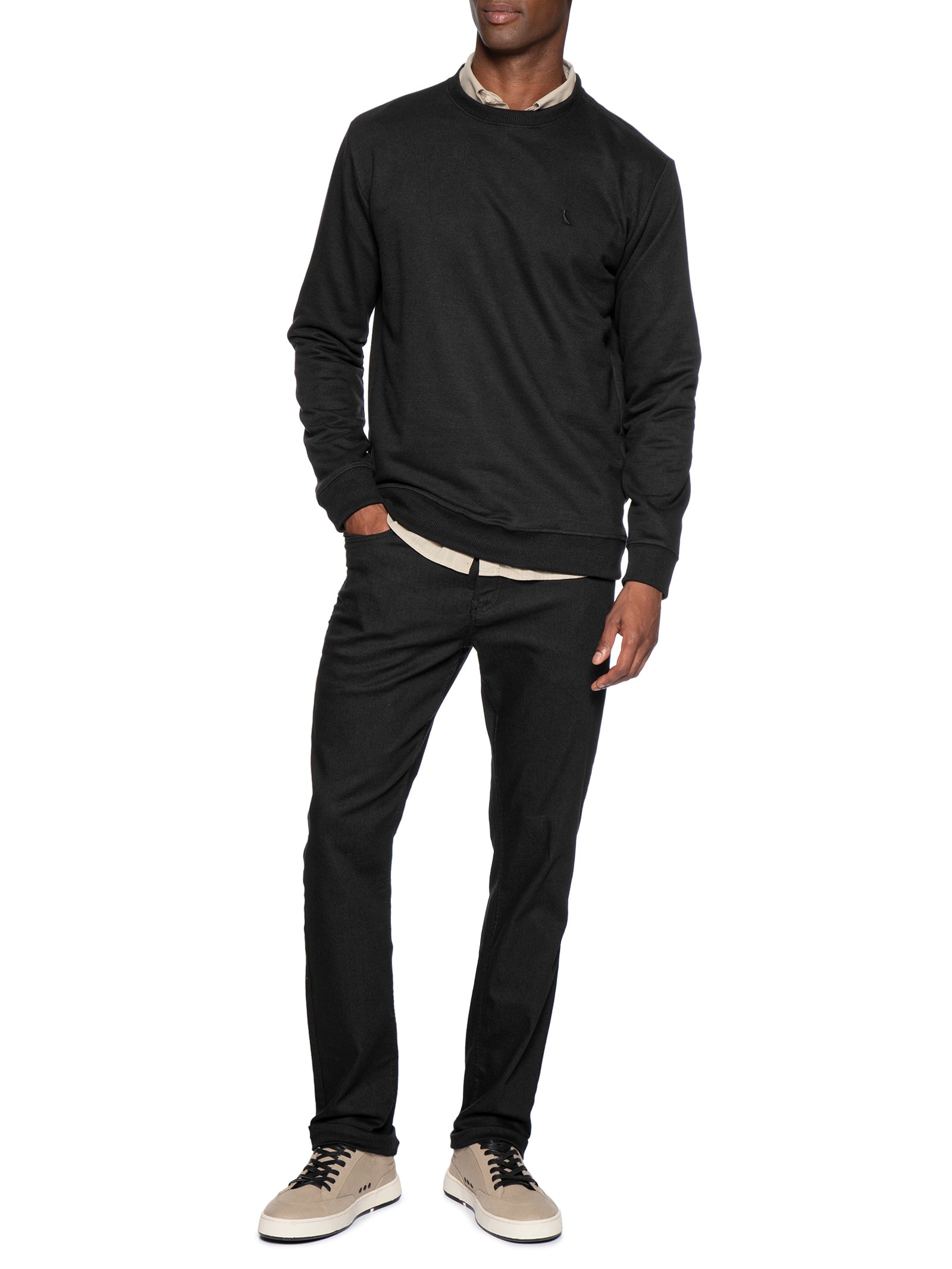 Suéter Masculino Moletom Básico New Preto Reserva