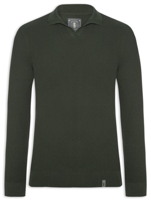 Suéter Masculino Nova Iorque Gola V Em Tricot – Verde