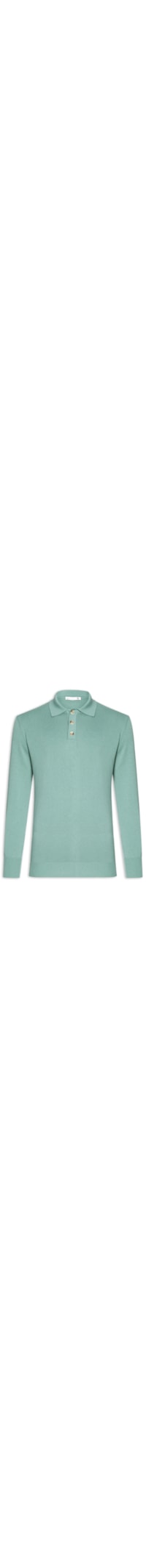 Suéter Masculino Polo Manga Longa Algodão Com Cashmere - Verde