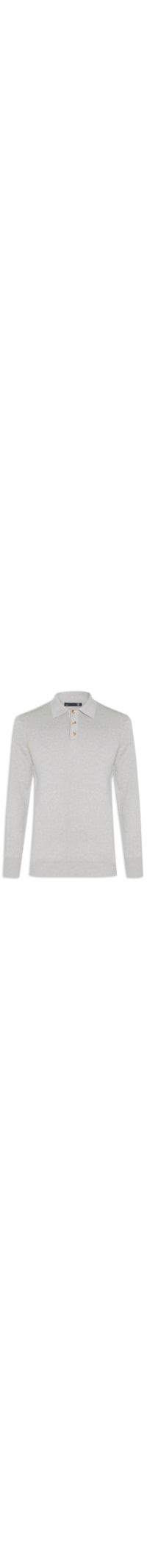 Suéter Masculino Polo Manga Longa Algodão Pima Com Cashmere – Cinza