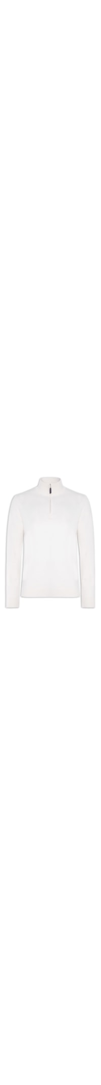 Suéter Masculino Puro Cashmere Detalhe Zíper - Branco