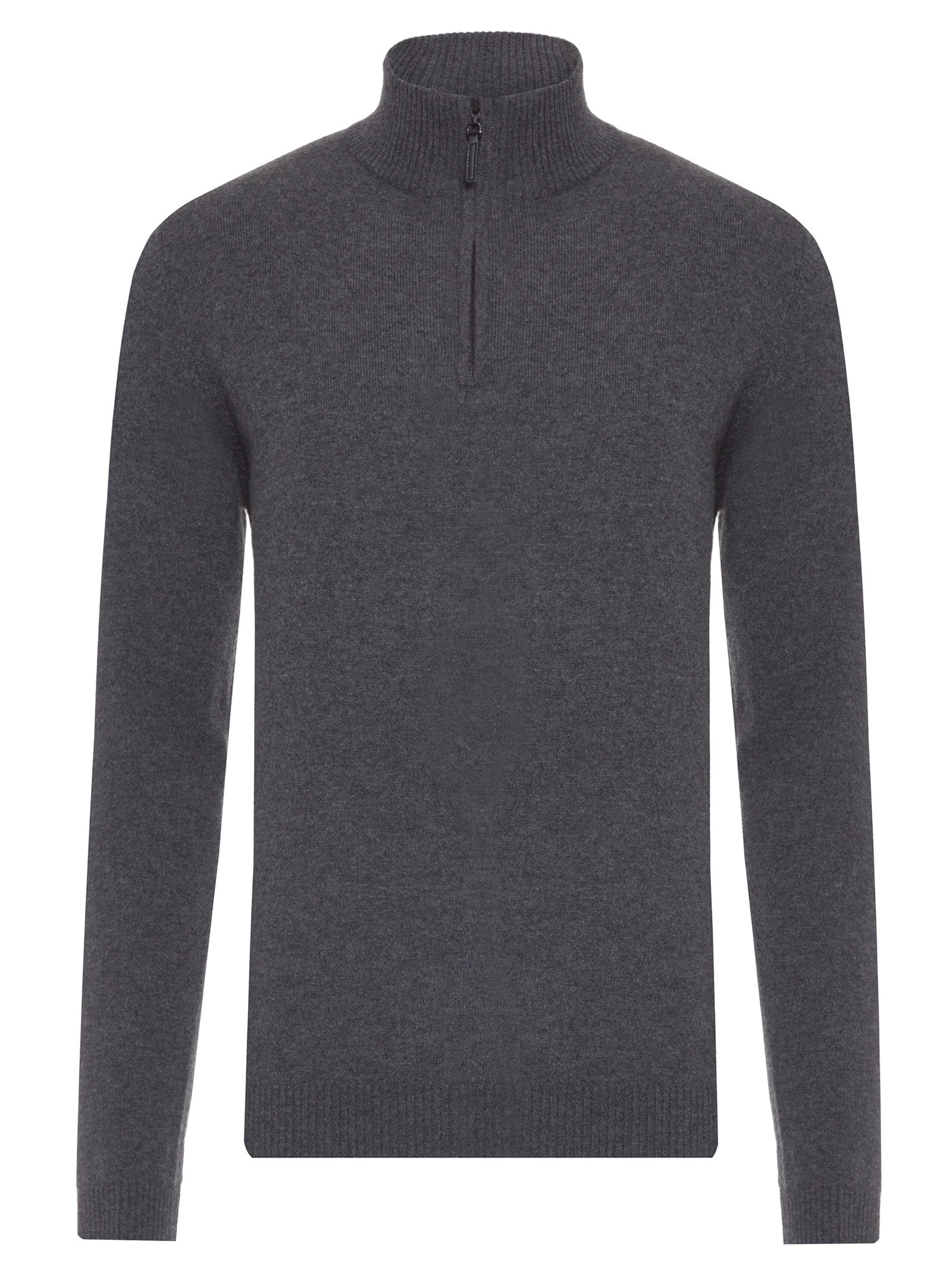 Suéter Masculino Puro Cashmere Detalhe Zíper Cinza '2 Essential