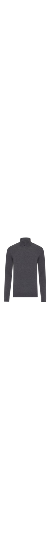 Suéter Masculino Puro Cashmere Detalhe Zíper - Cinza