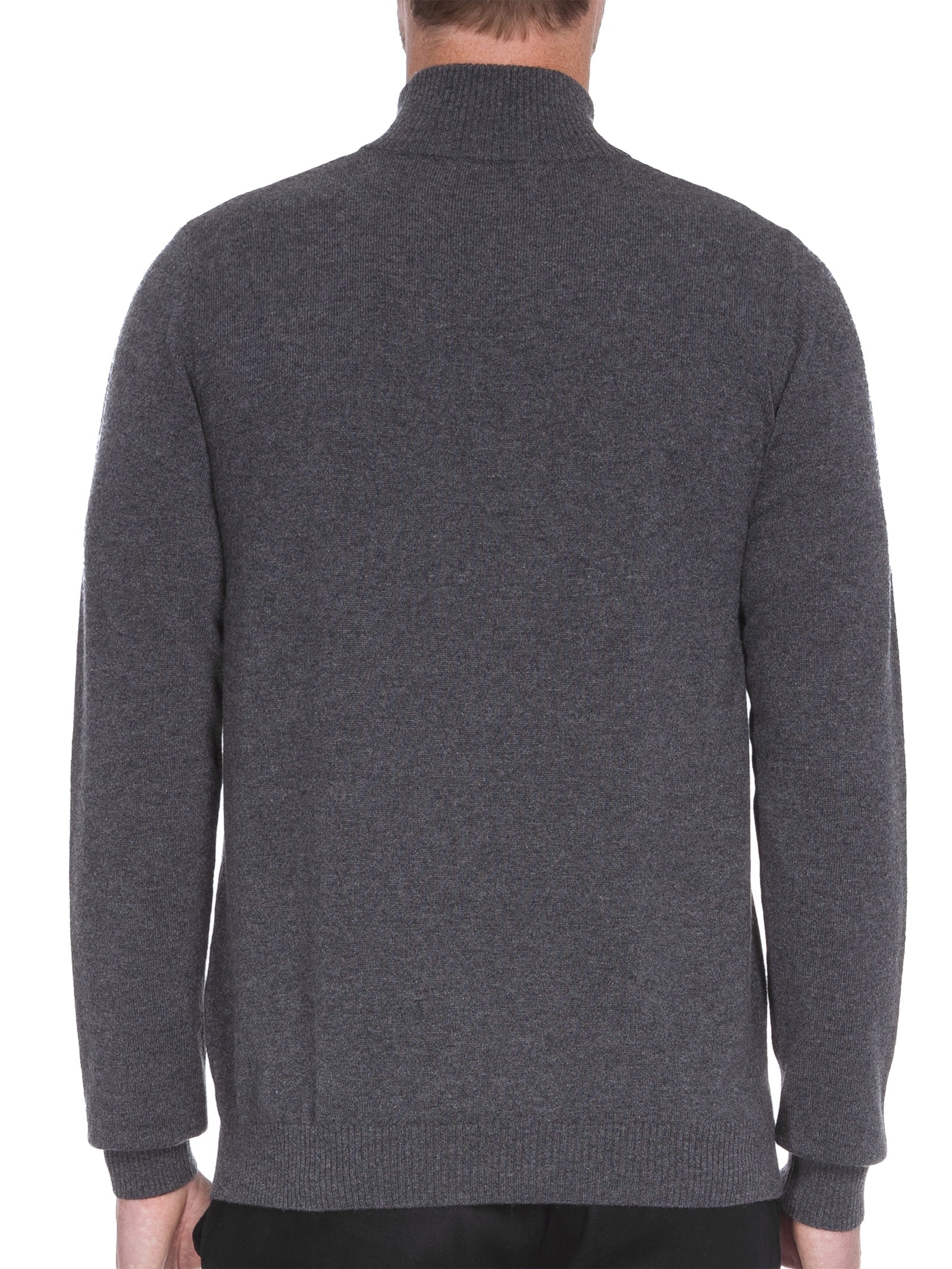 Suéter Masculino Puro Cashmere Detalhe Zíper Cinza '2 Essential