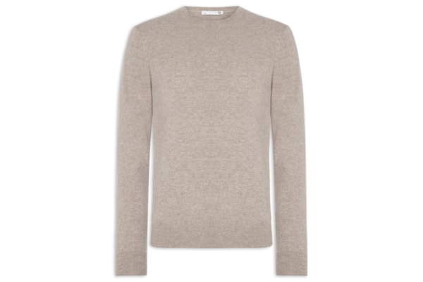 Suéter Masculino Puro Cashmere Gola Careca - Bege