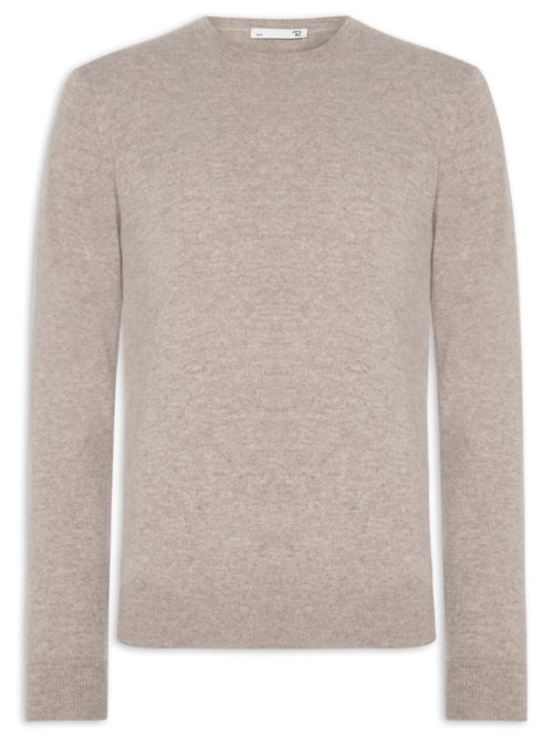 Suéter Masculino Puro Cashmere Gola Careca – Bege