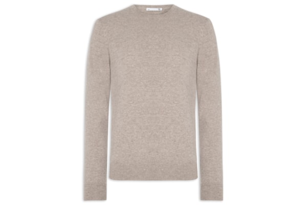 Suéter Masculino Puro Cashmere Gola Careca - Bege