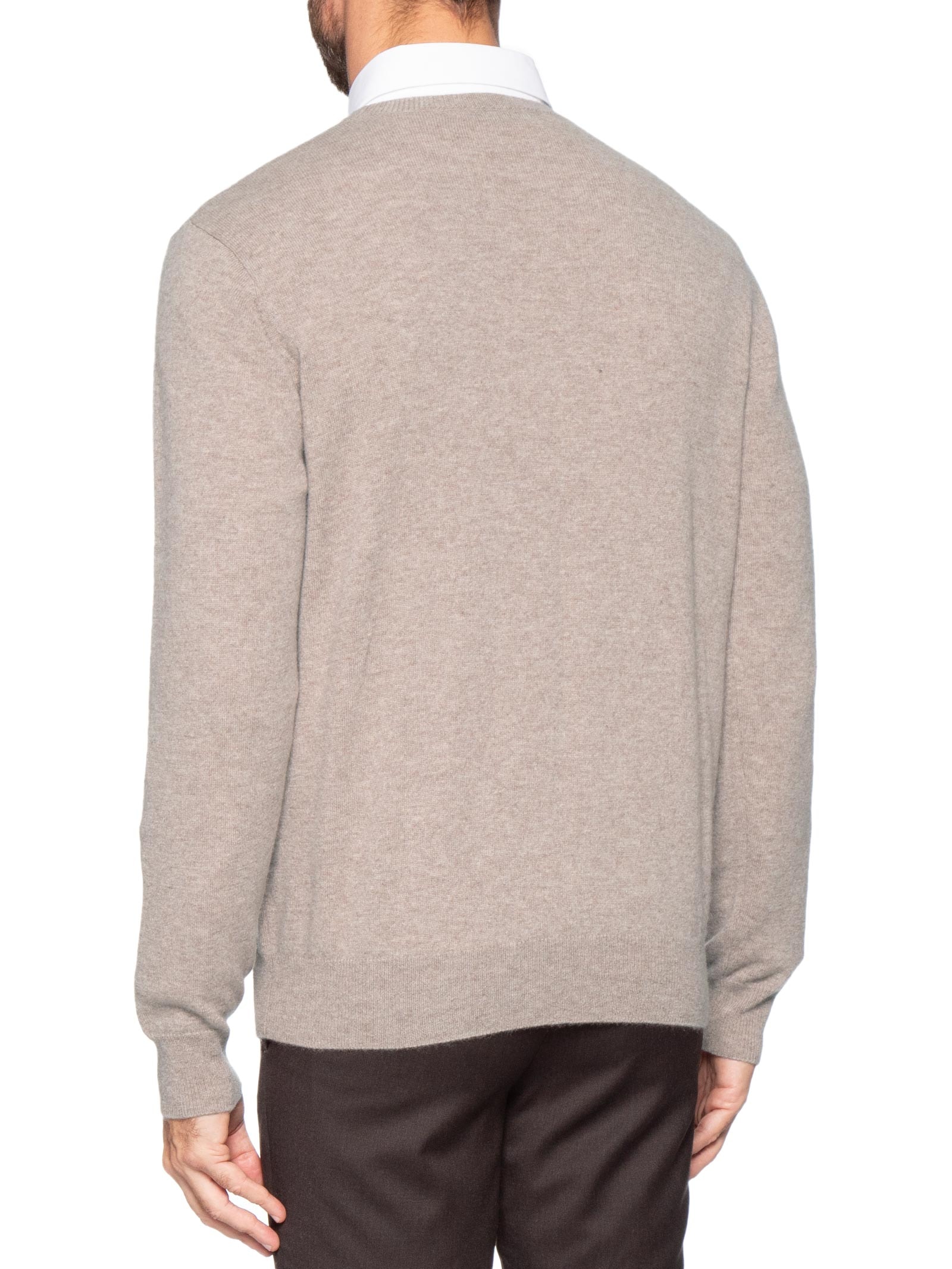 Suéter Masculino Puro Cashmere Gola Careca Bege '2 Essential