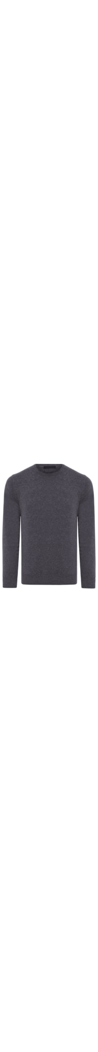 Suéter Masculino Puro Cashmere Gola Careca - Cinza