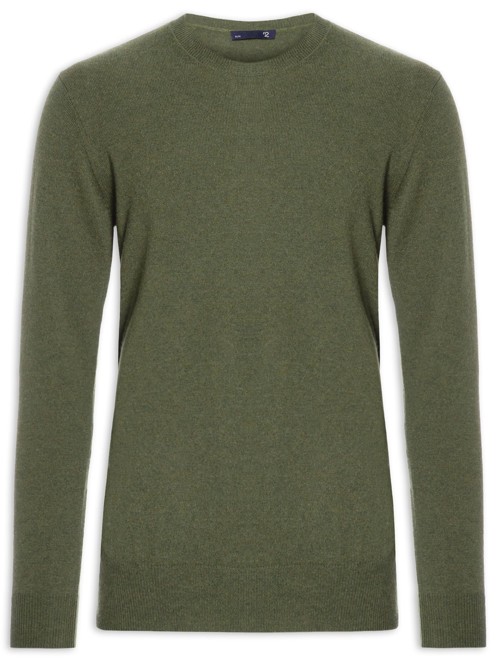 Suéter Masculino Puro Cashmere Gola Redonda Verde '2 Essential