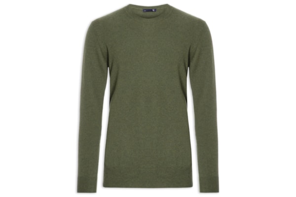 Suéter Masculino Puro Cashmere Gola Redonda - Verde