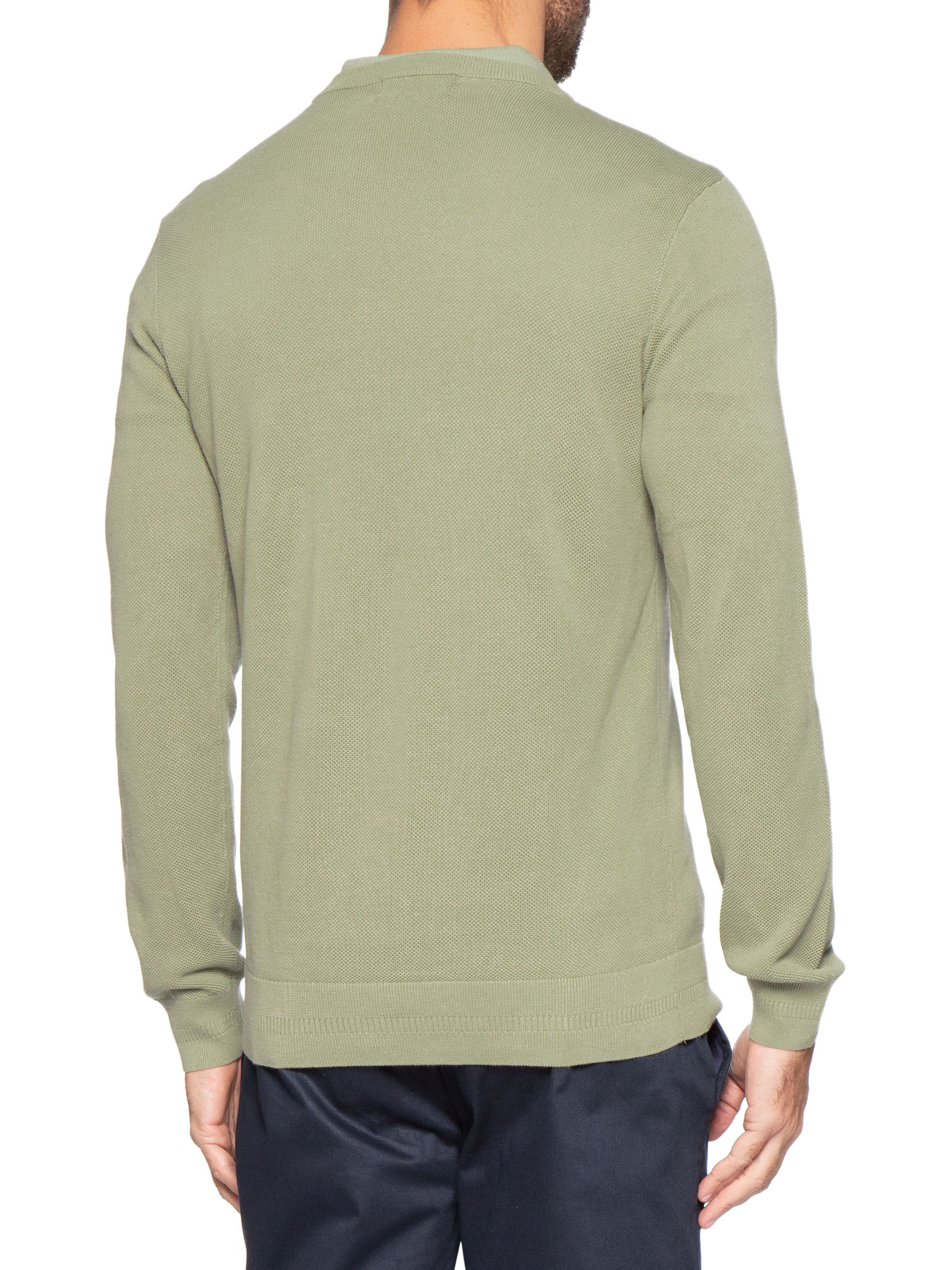 Suéter Masculino Regular Fit Piquê Stitch Verde Fred Perry