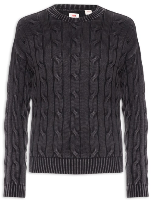 Suéter Masculino Relaxed Fit Carmel Cable – Preto