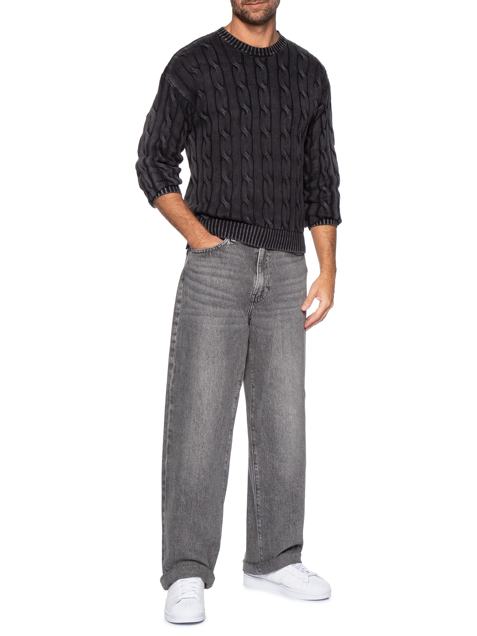 Suéter Masculino Relaxed Fit Carmel Cable Preto Levi's