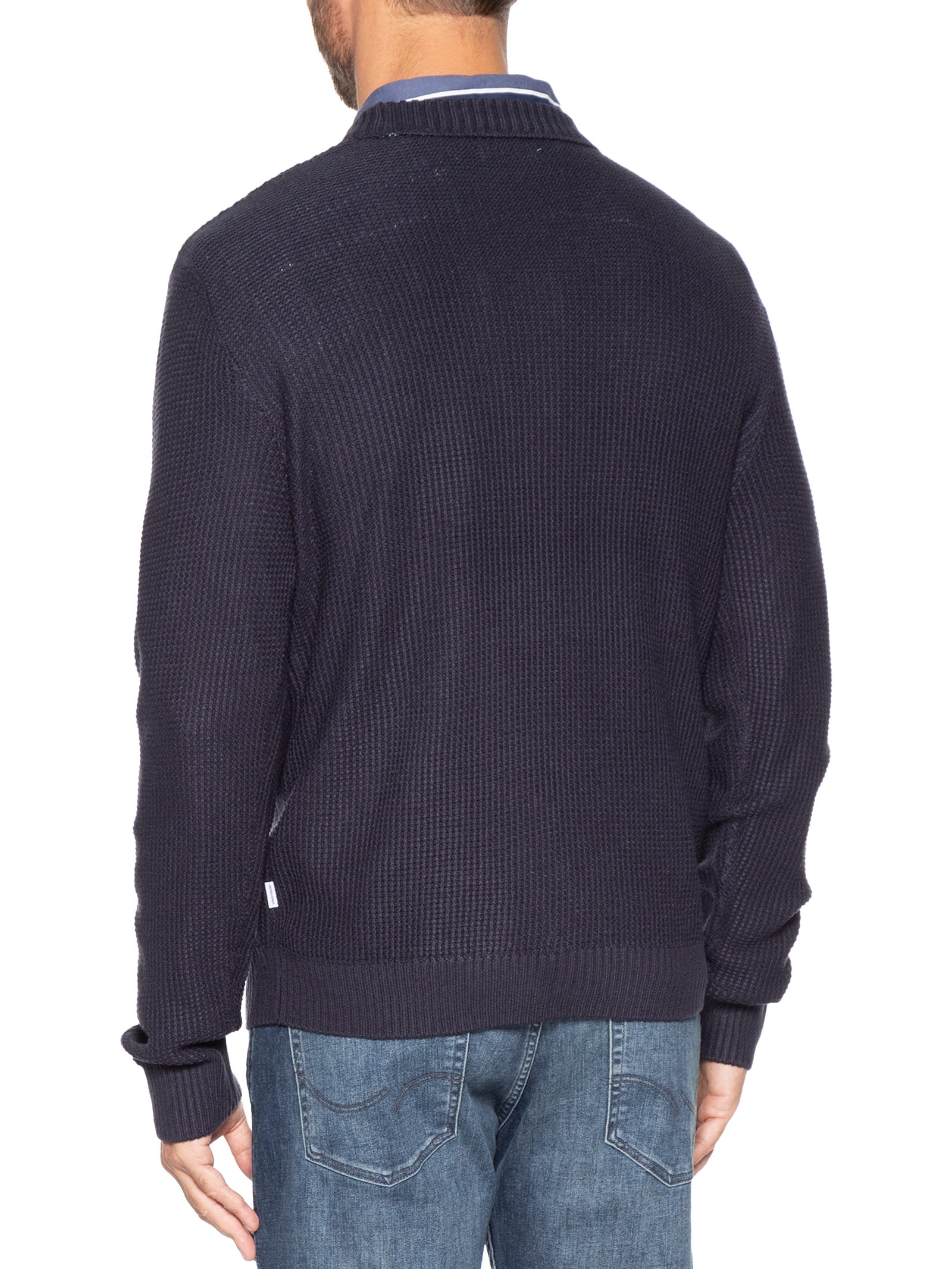 Suéter Masculino Roy Gola Careca Tricot Azul Jack & Jones