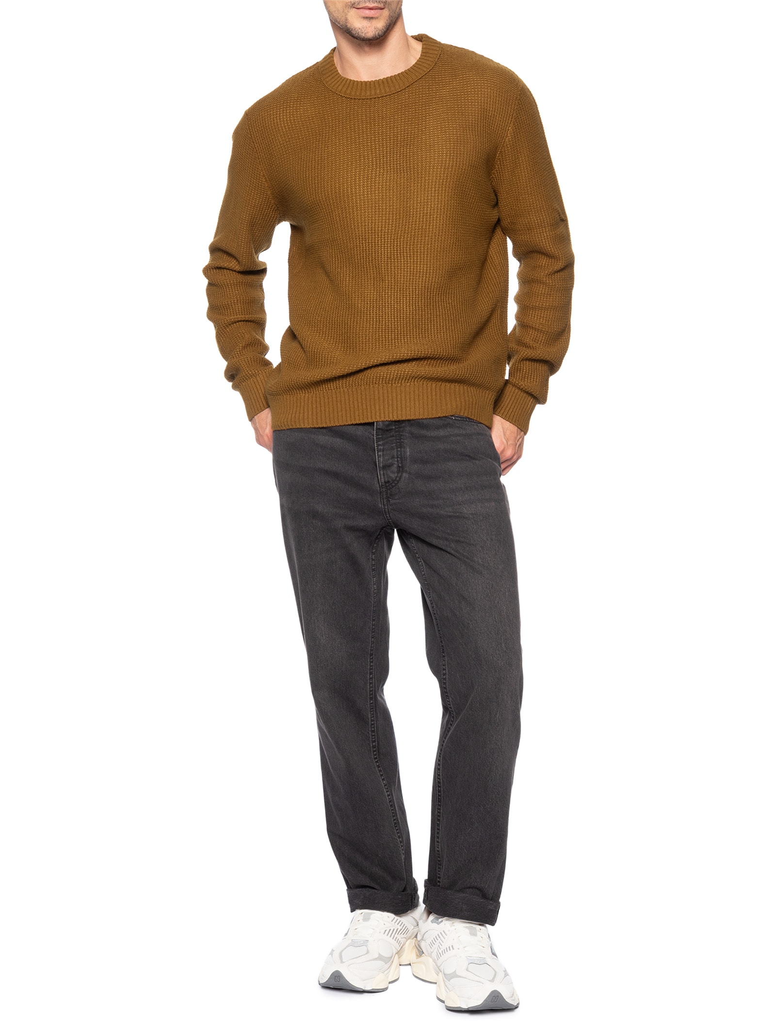 Suéter Masculino Roy Gola Careca Tricot Marrom Jack & Jones