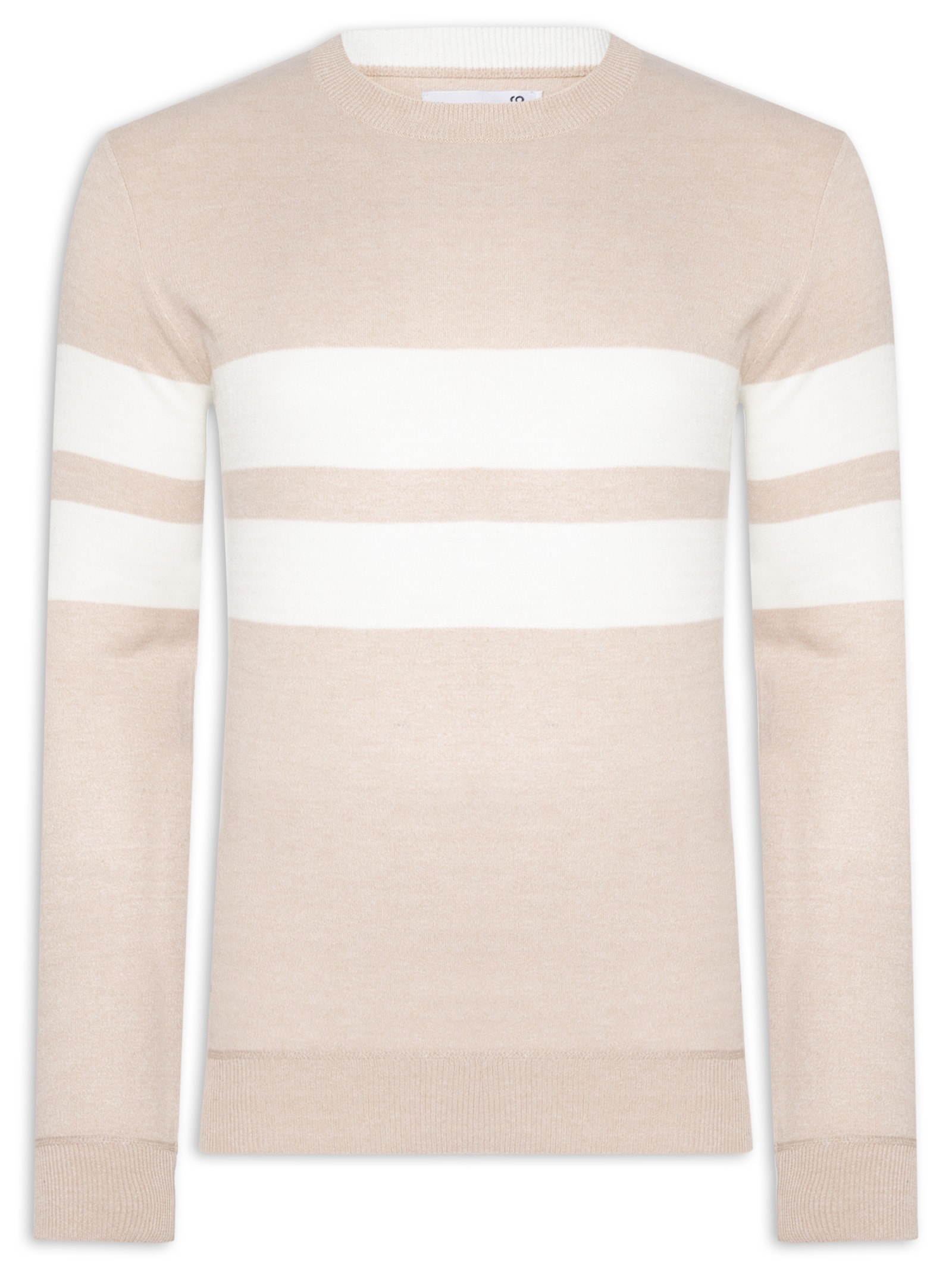 Suéter Masculino Soft Gola Redonda Bege '2 Essential