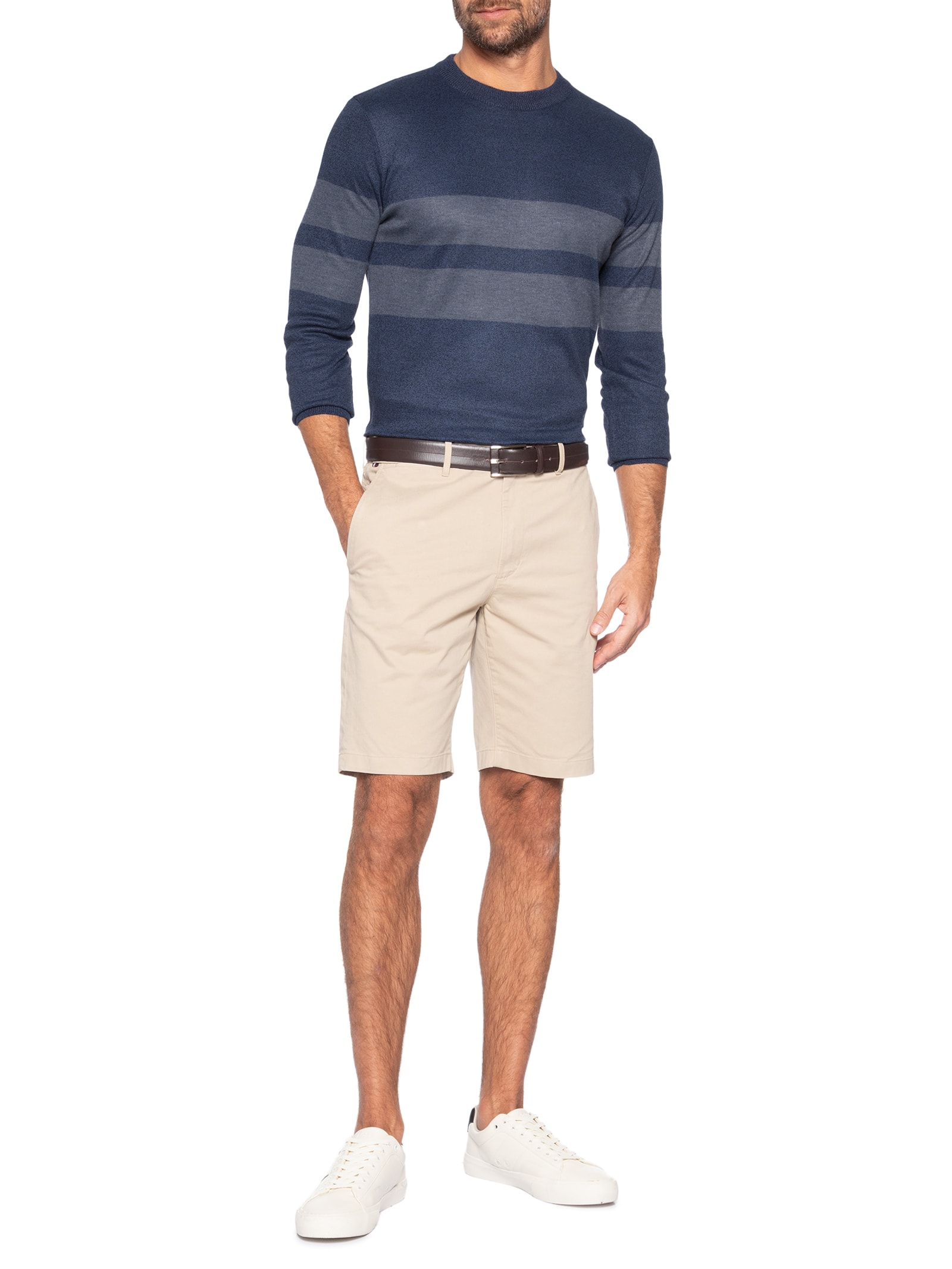 Suéter Masculino Soft Gola Redonda Cinza '2 Essential