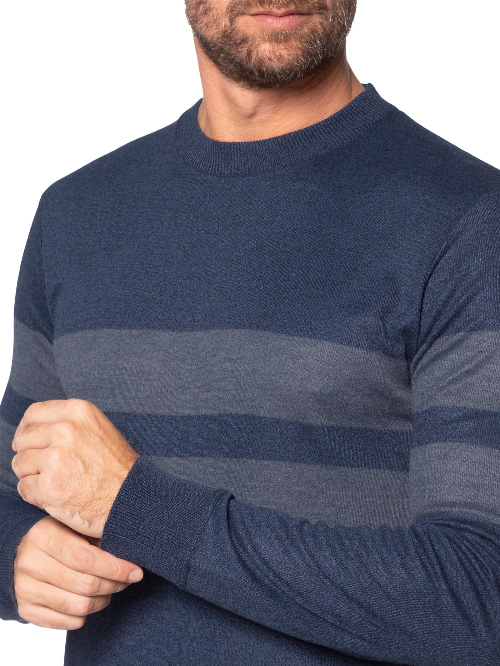 Suéter Masculino Soft Gola Redonda Cinza '2 Essential