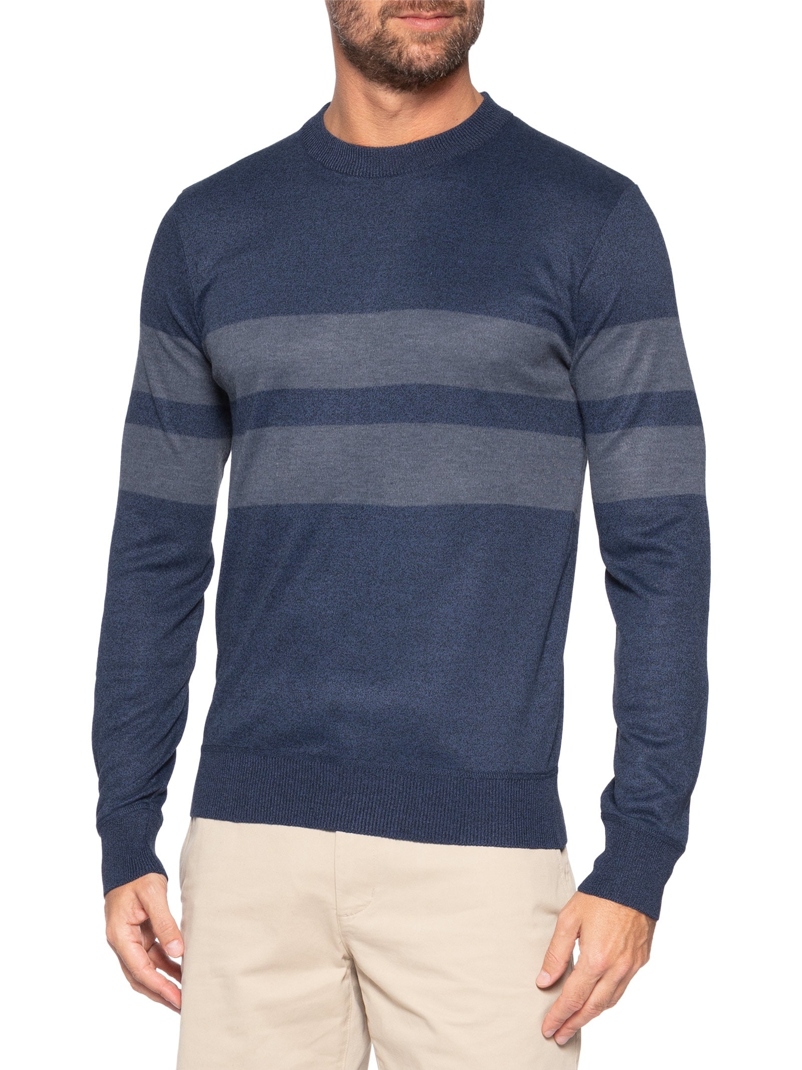 Suéter Masculino Soft Gola Redonda Cinza '2 Essential