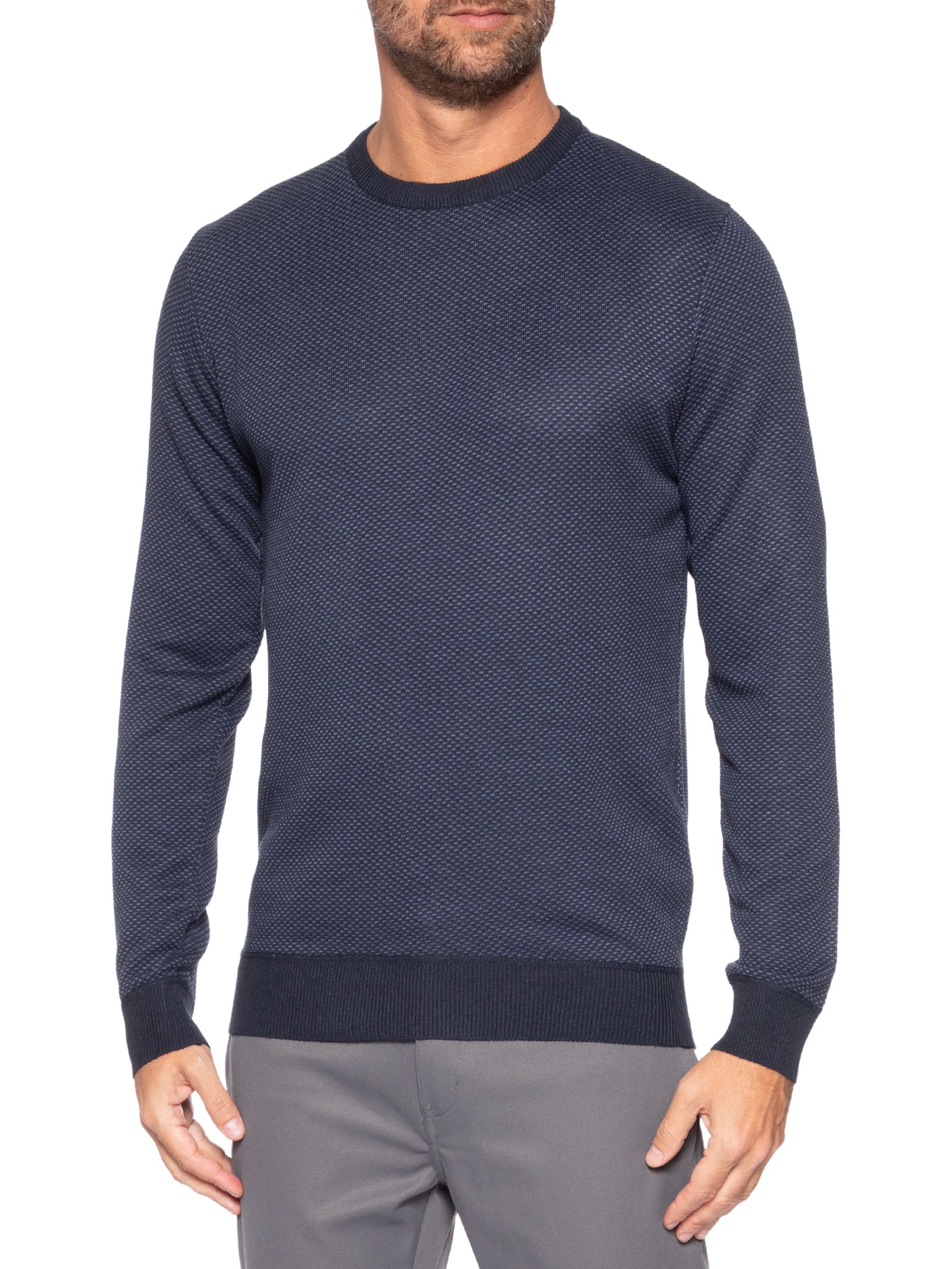 Suéter Masculino Textura Casa De Abelha Azul '2 Essential