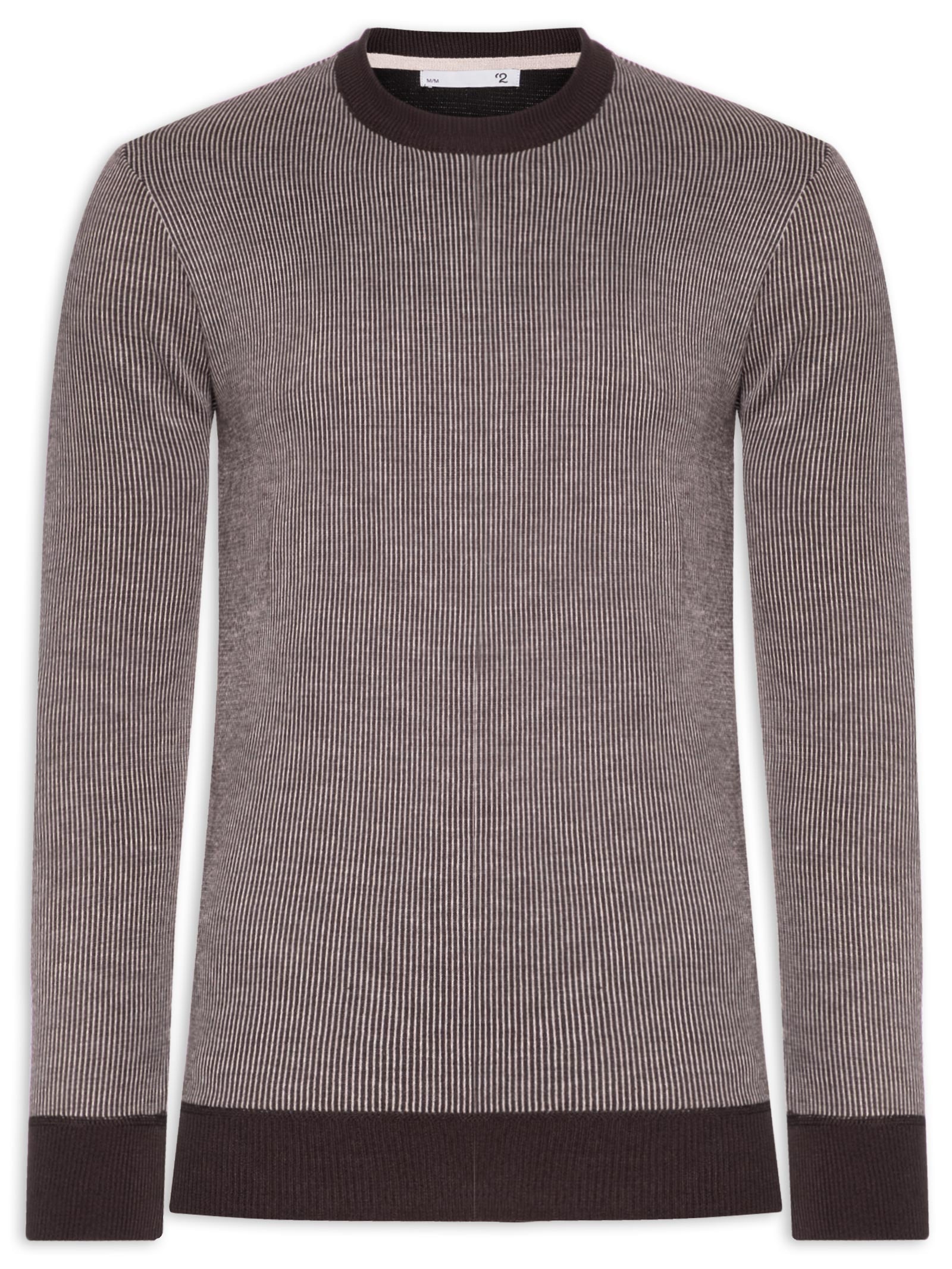 Suéter Masculino Textura Mini Listra Bege '2 Essential