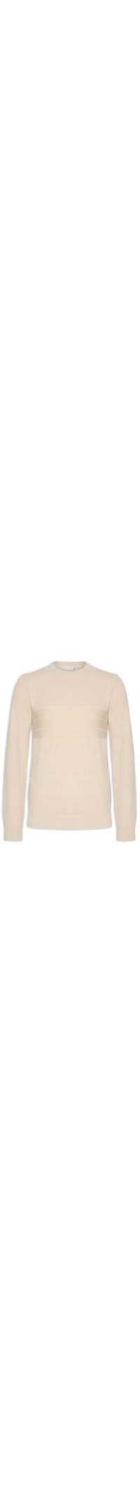 Suéter Masculino Textura Piquet Listra Horizontal - Bege