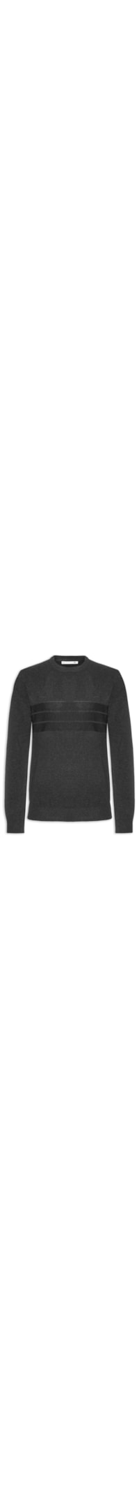 Suéter Masculino Textura Piquet Listra Horizontal - Preto