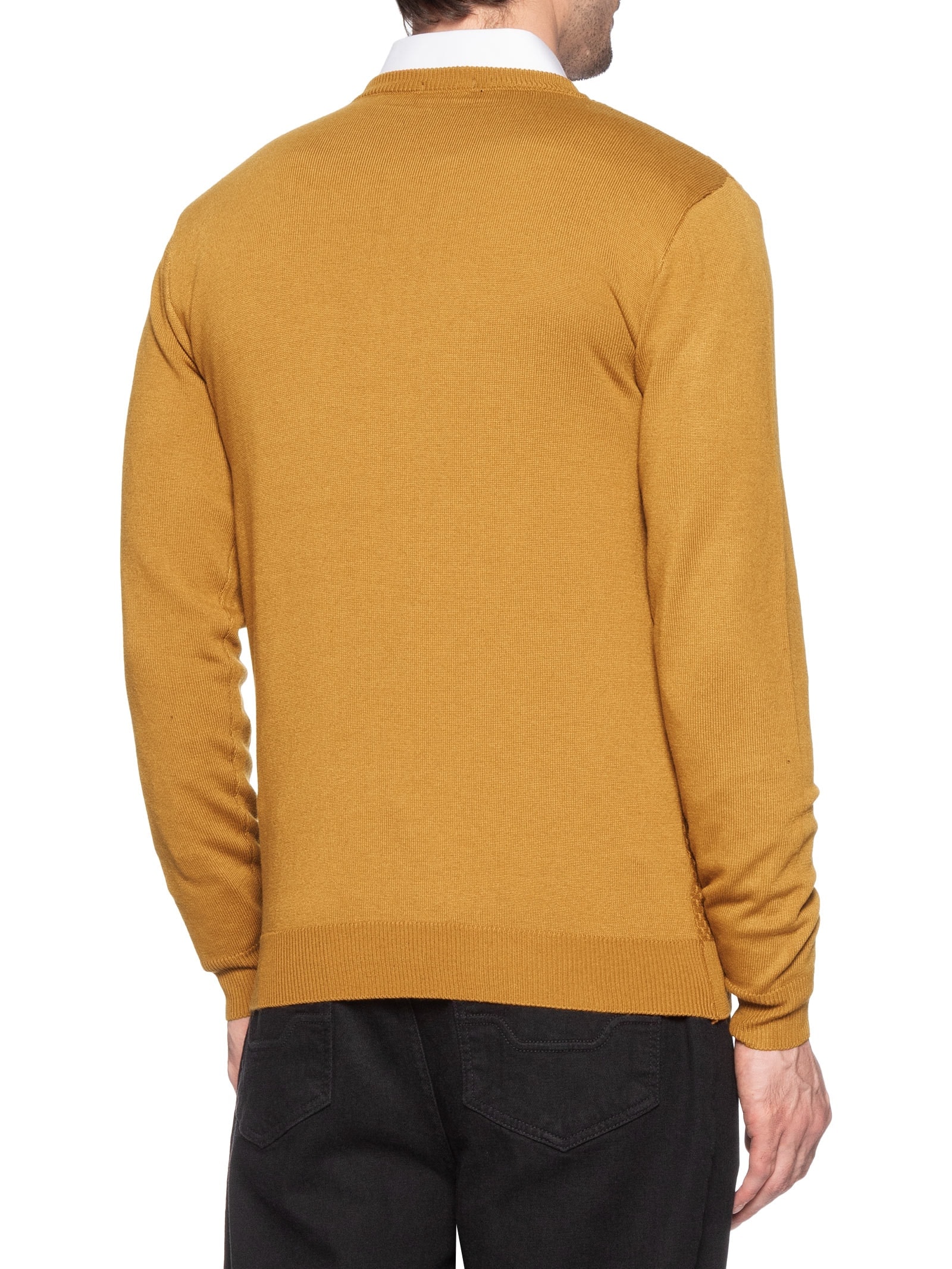 Suéter Masculino Texturizado Gola Redonda Amarelo Basiq Men