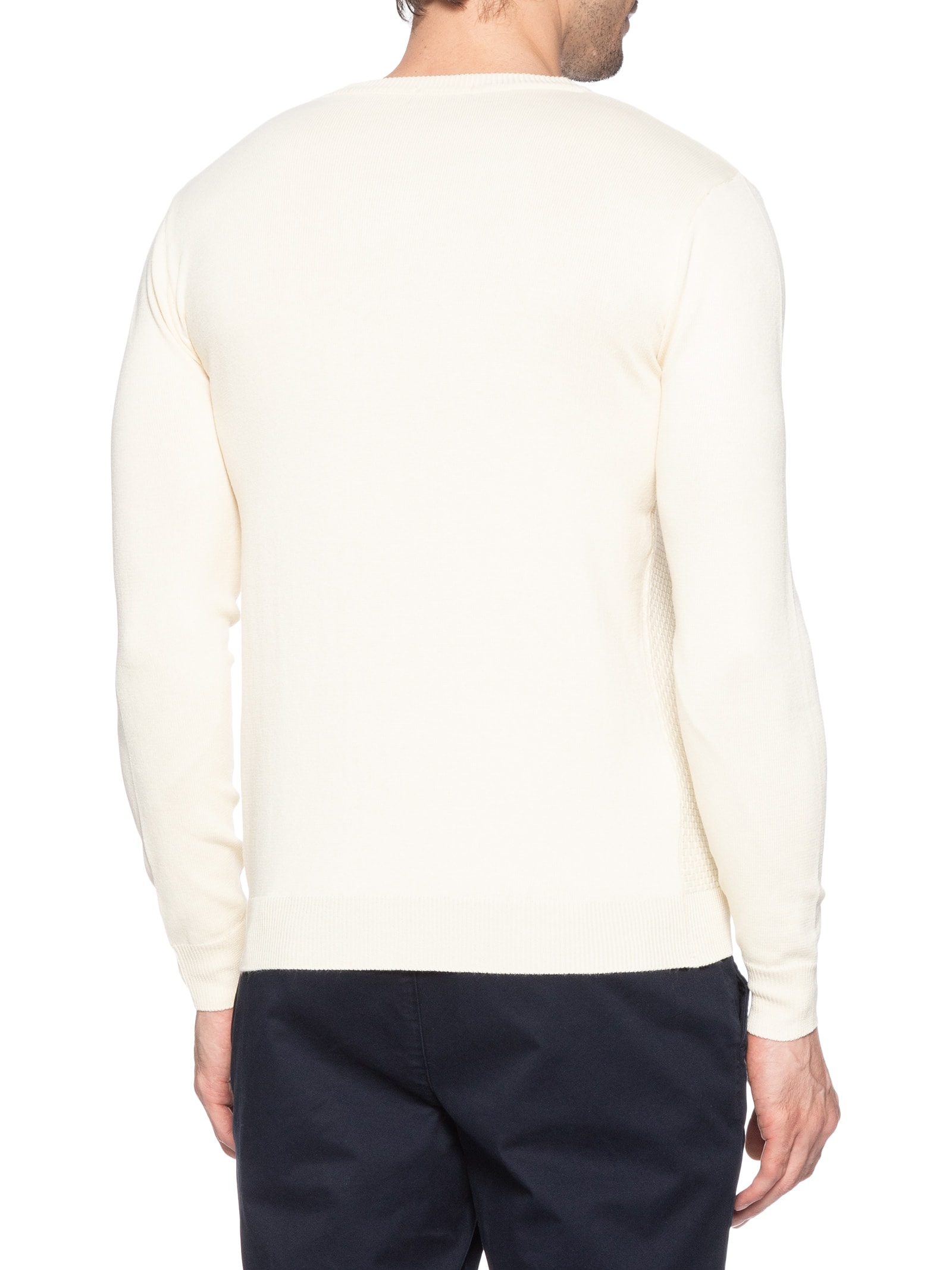 Suéter Masculino Texturizado Gola Redonda Bege Basiq Men