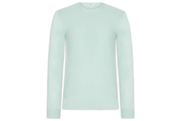 Suéter Masculino Texturizado Gola Redonda - Verde
