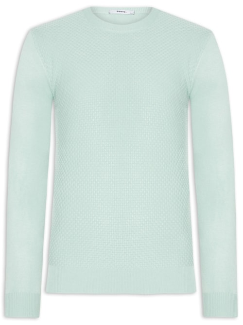 Suéter Masculino Texturizado Gola Redonda – Verde