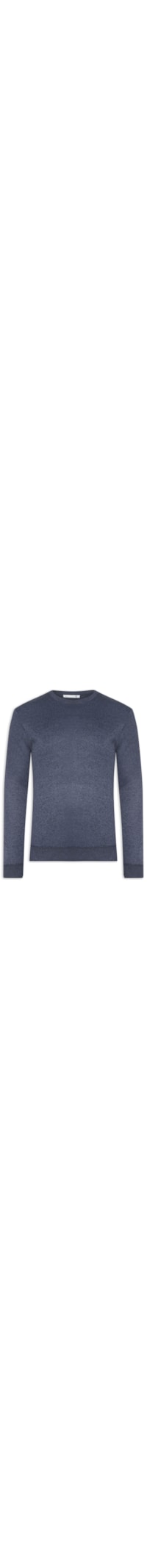 Suéter Masculino Tricot Básico Gola Redonda - Azul