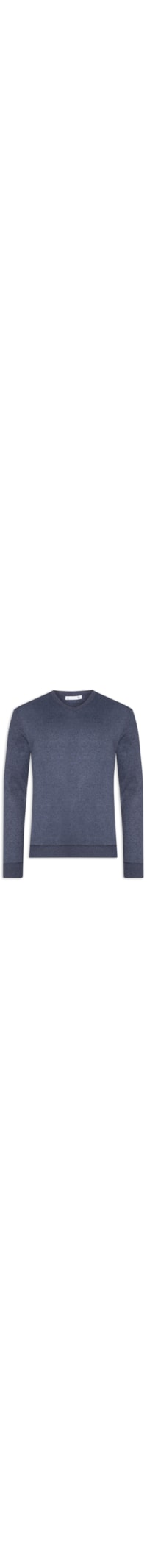 Suéter Masculino Tricot Básico Gola V - Azul
