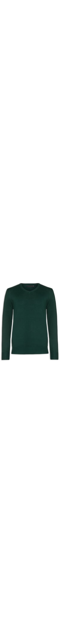 Suéter Masculino Tricot Básico Gola V - Verde