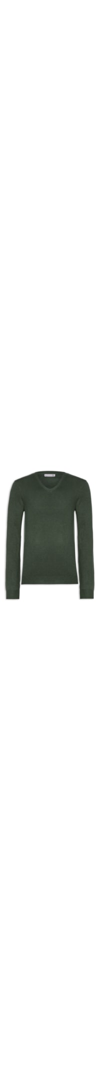 Suéter Masculino Tricot Básico Gola V - Verde