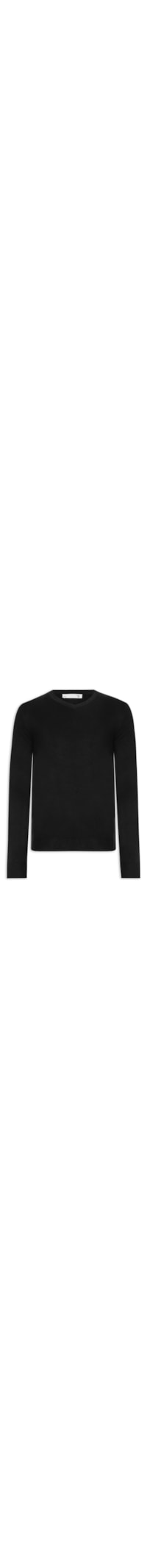 Suéter Masculino Tricot Blend De Cashmere Gola V - Preto