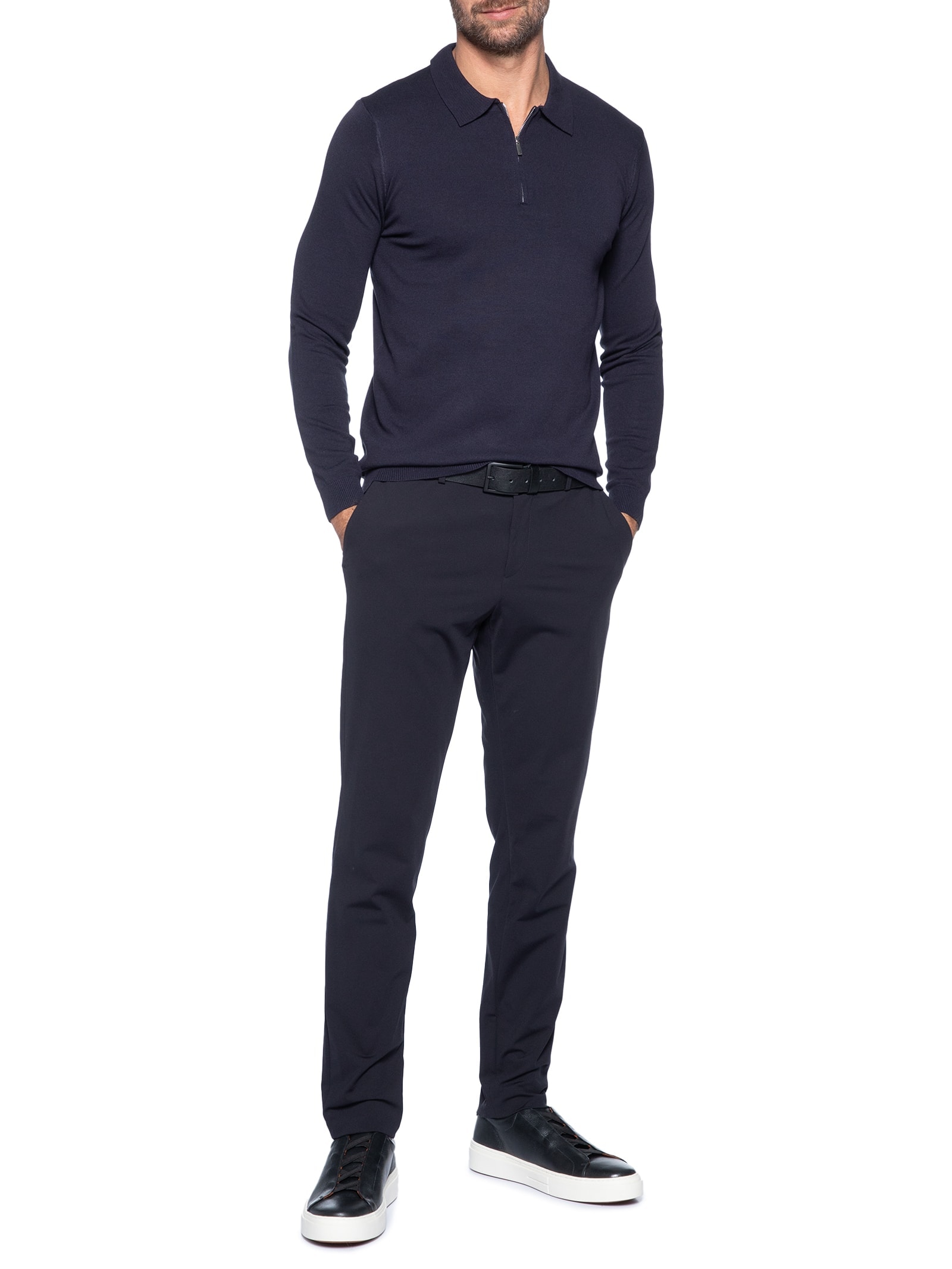 Suéter Masculino Tricot Com Zíper Azul '2 Essential
