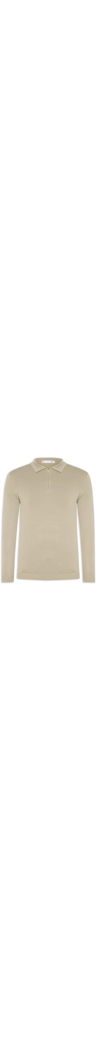 Suéter Masculino Tricot Com Zíper - Bege