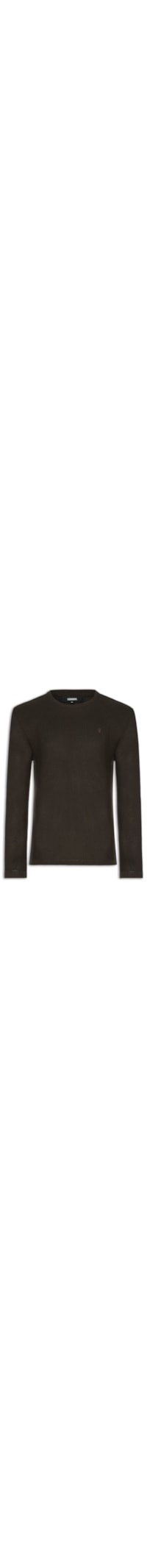 Suéter Masculino Tricot Detalhe Camurça - Marrom