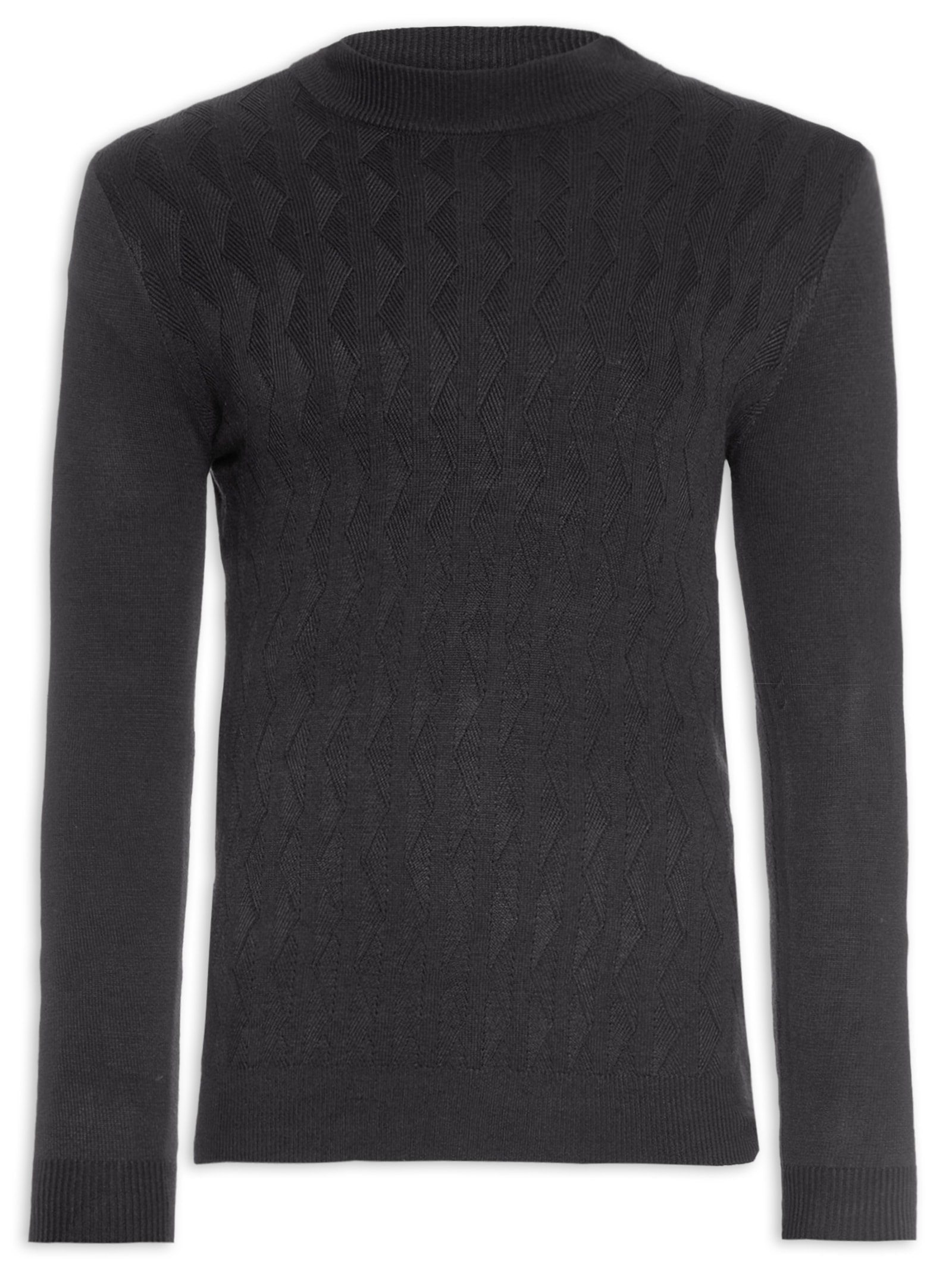 Suéter Masculino Tricot Gola Alta Cinza '2 Essential
