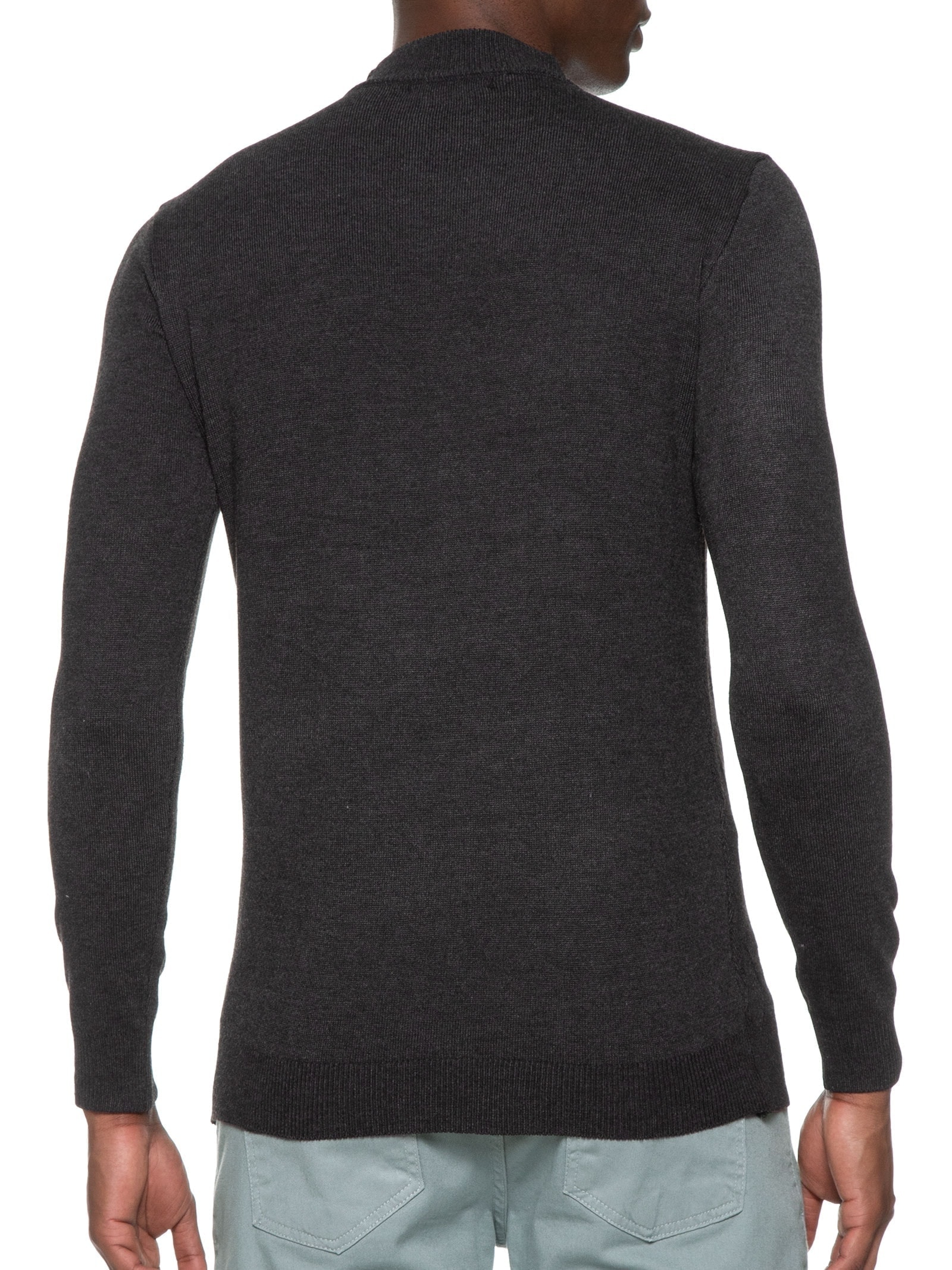 Suéter Masculino Tricot Gola Alta Cinza '2 Essential