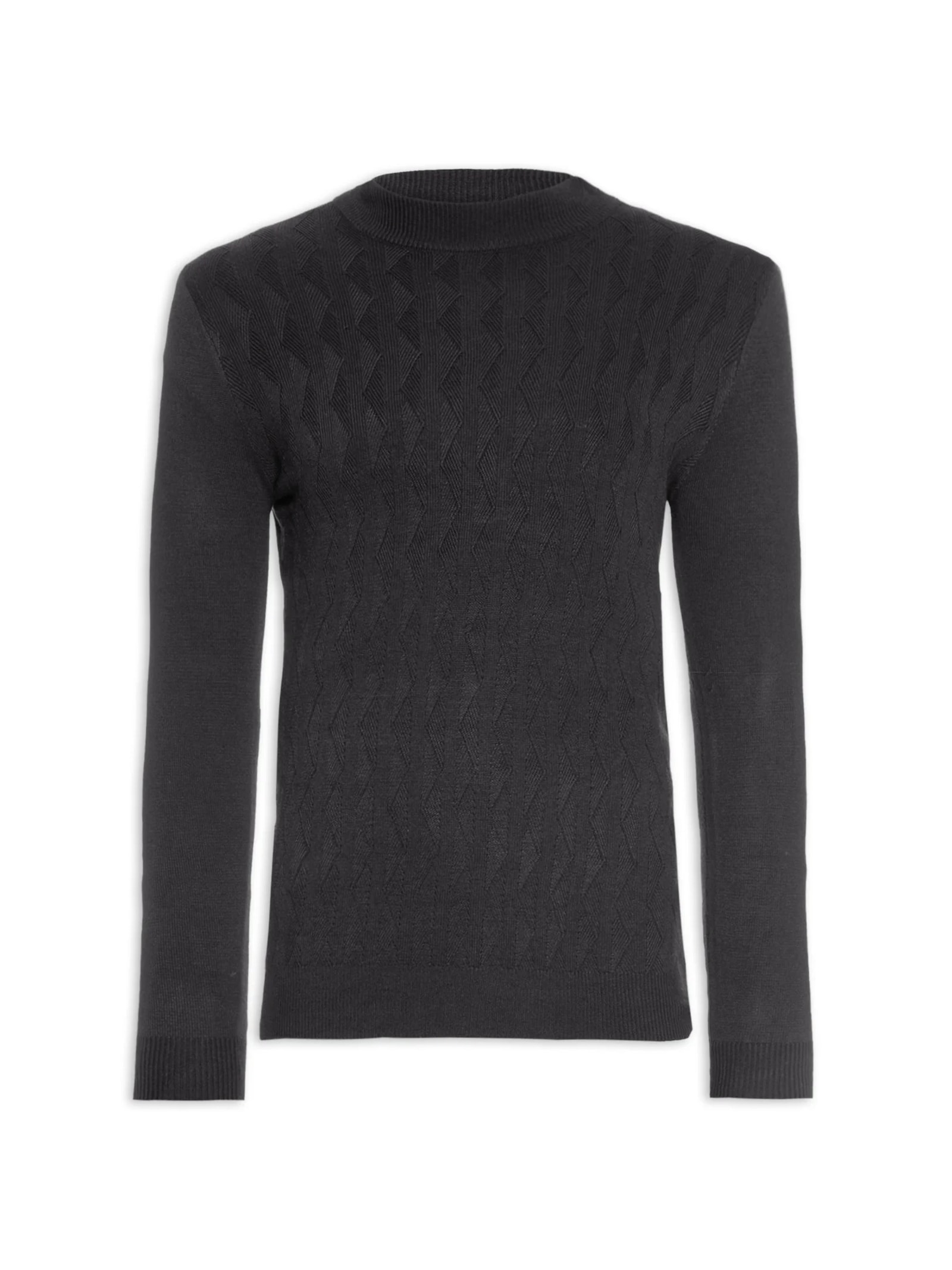 Suéter Masculino Tricot Gola Alta Cinza '2 Essential