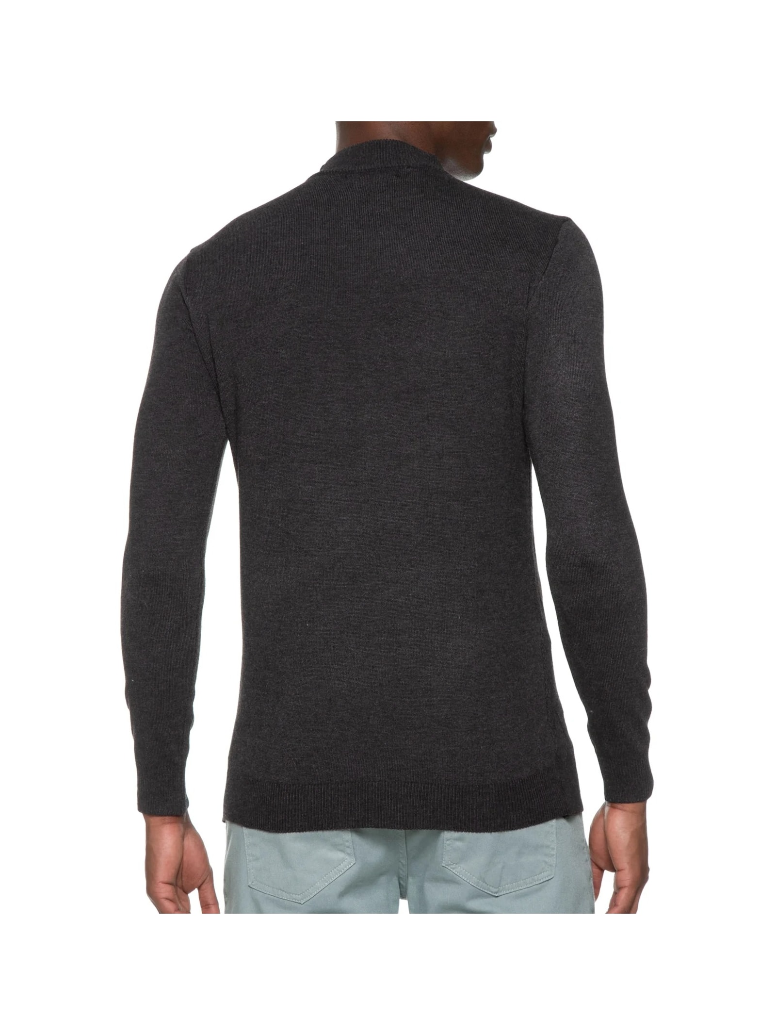 Suéter Masculino Tricot Gola Alta Cinza '2 Essential