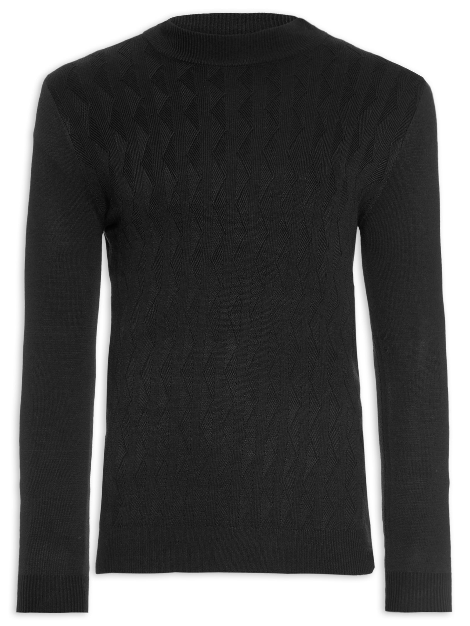Suéter Masculino Tricot Gola Alta Preto '2 Essential
