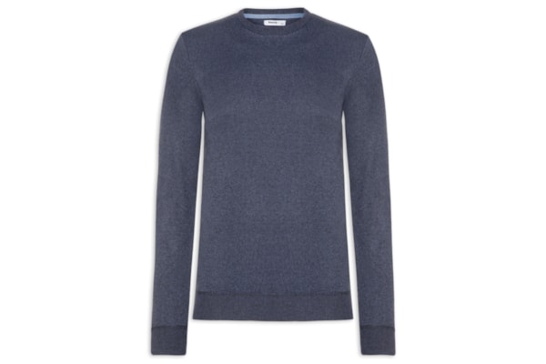 Suéter Masculino Tricot Gola Redonda Básico - Azul