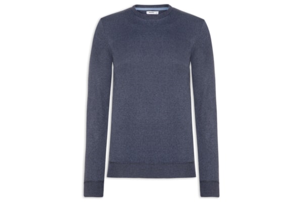 Suéter Masculino Tricot Gola Redonda Básico - Azul