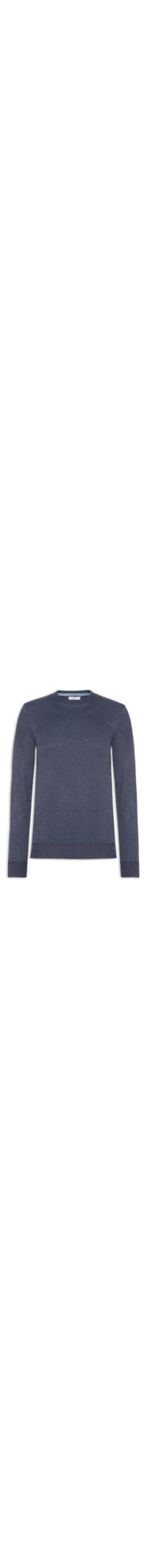 Suéter Masculino Tricot Gola Redonda Básico - Azul