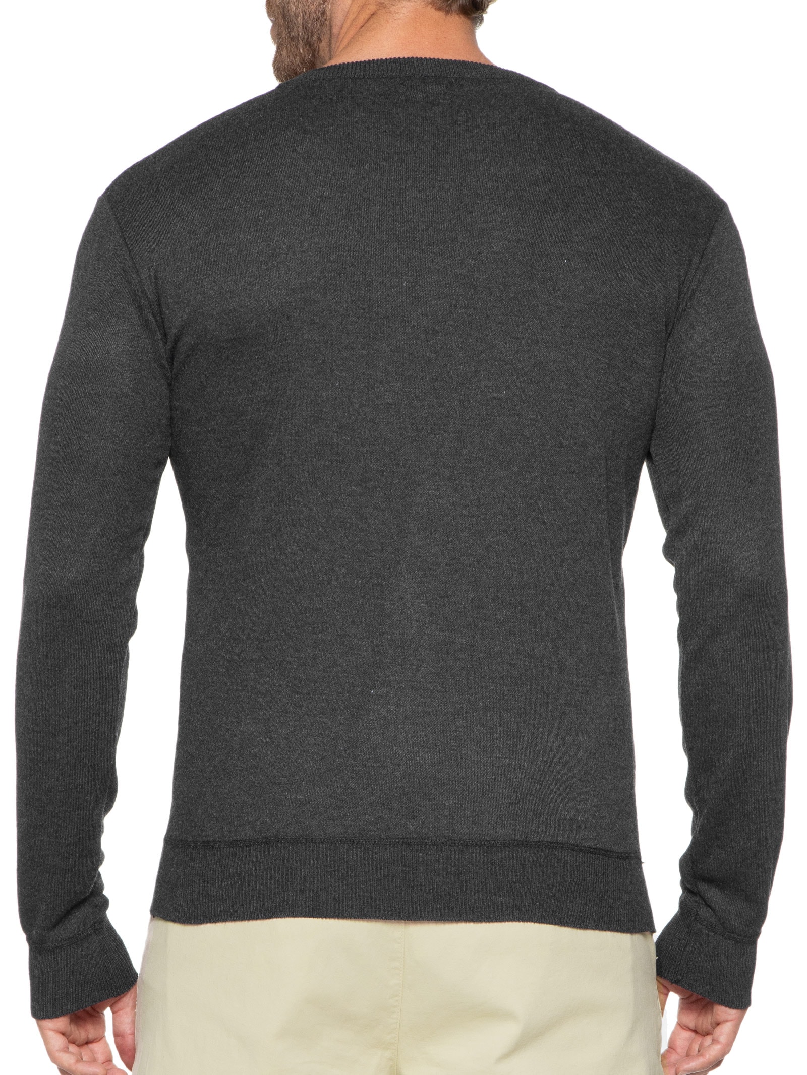 Suéter Masculino Tricot Gola Redonda Básico Cinza Basiq Men